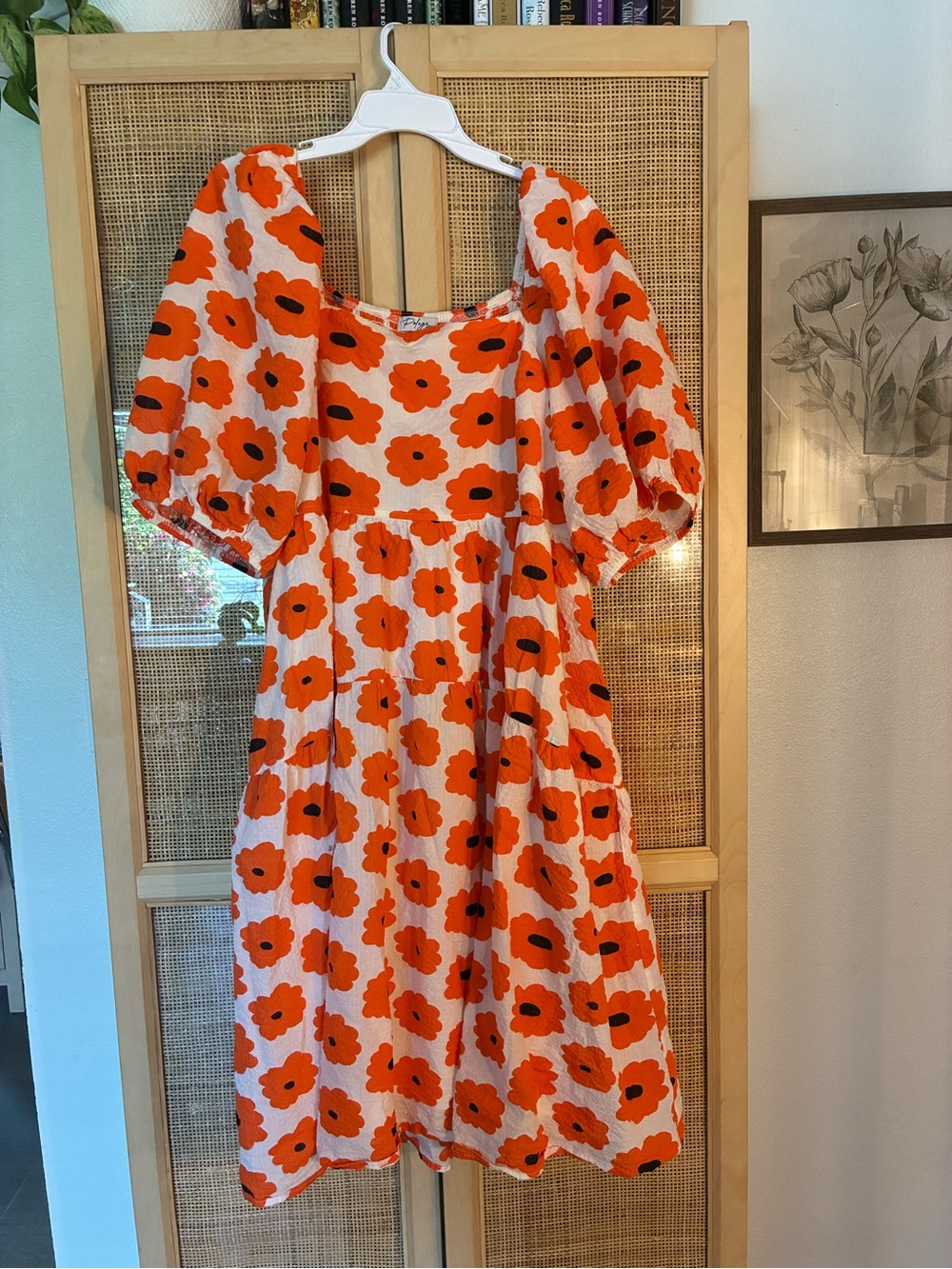 Polagram Orange and White Floral Dress